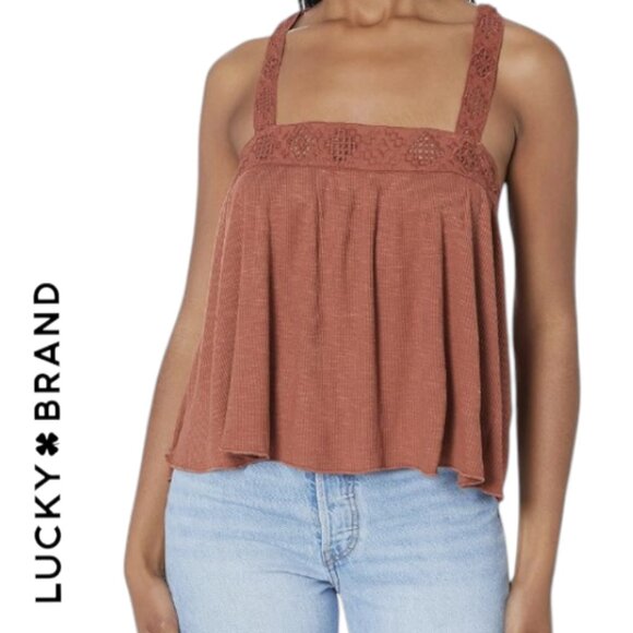 Lucky Brand Tops - Lucky Brand NWT XL Tank Camisole Cotton Coral